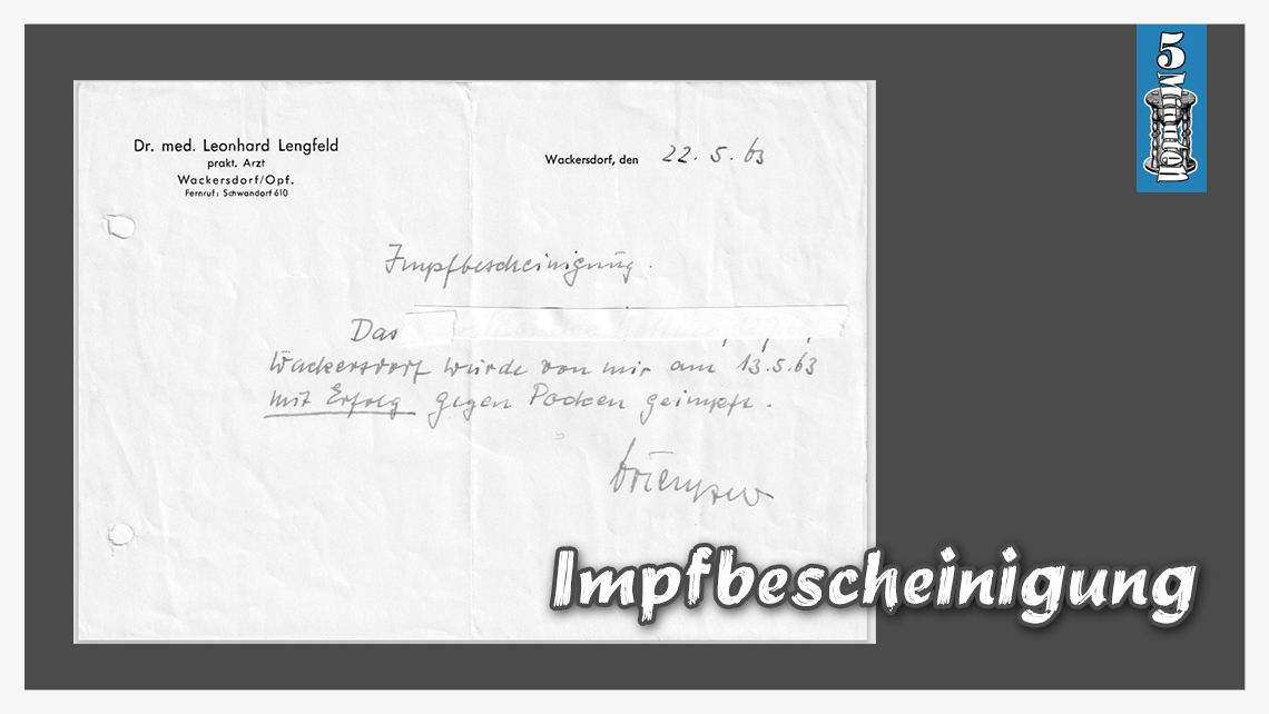 Impfbescheinigung aus dem Jahre 1963