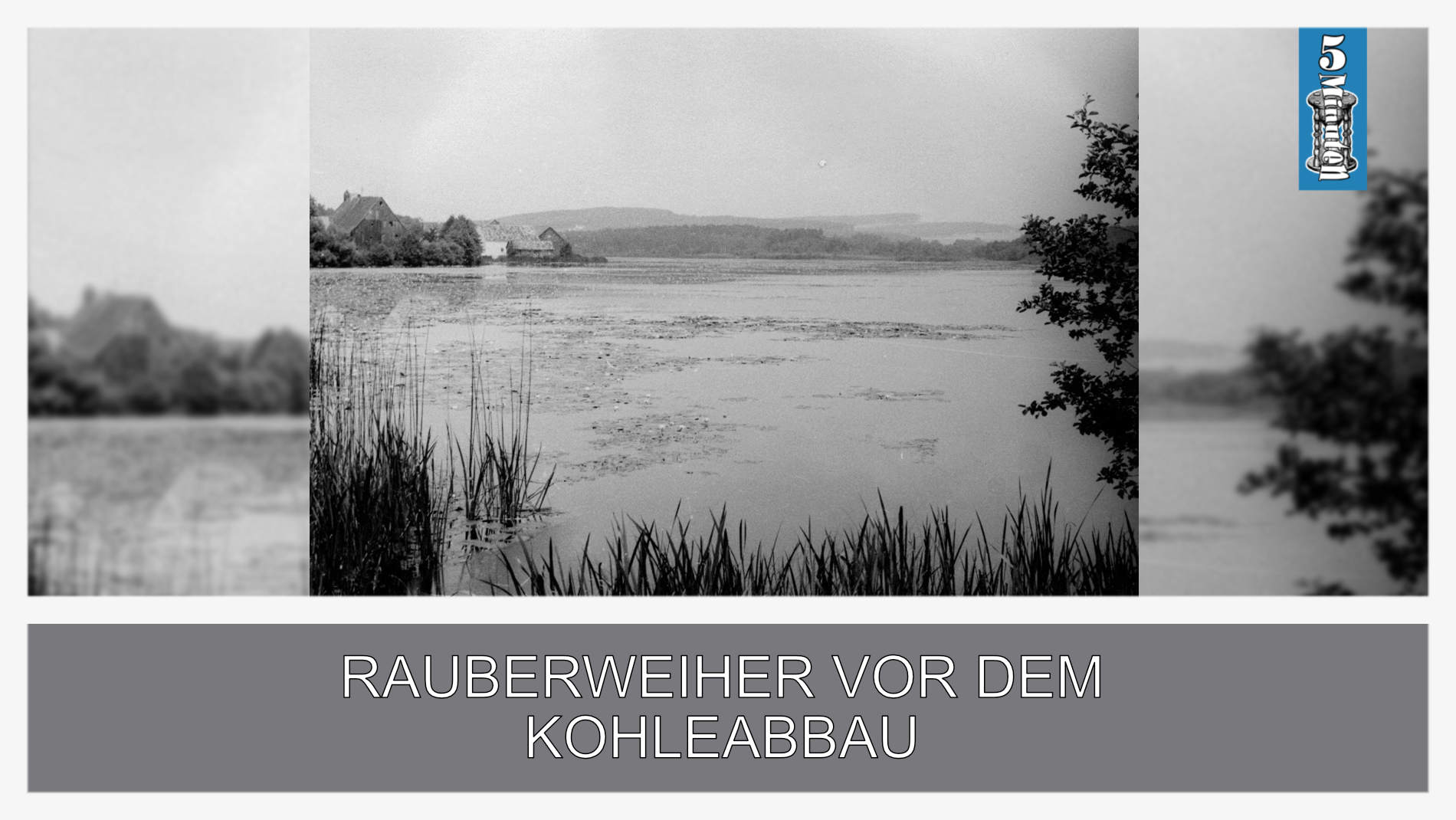 Der Mühlweiher - im Hintergrund die Rauberweihermühle und Wohngebäude von Rauberweiherhaus - eine Aufnahme Ende der 50er-Jahre